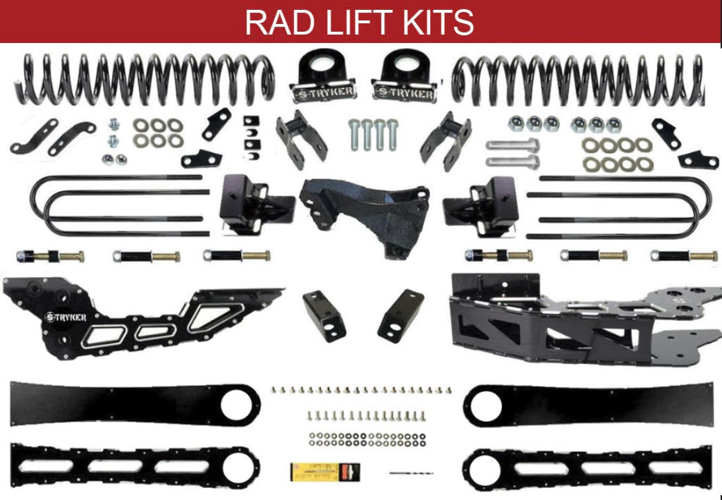 4" F450 F550 RADIUS ARM Badged DROP LIFT KIT for 2017 TO 2022 SUPER DUTY