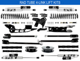 4" Ram 3500 Lift Kit with Tubular 4-Link for 2013* TO 2018