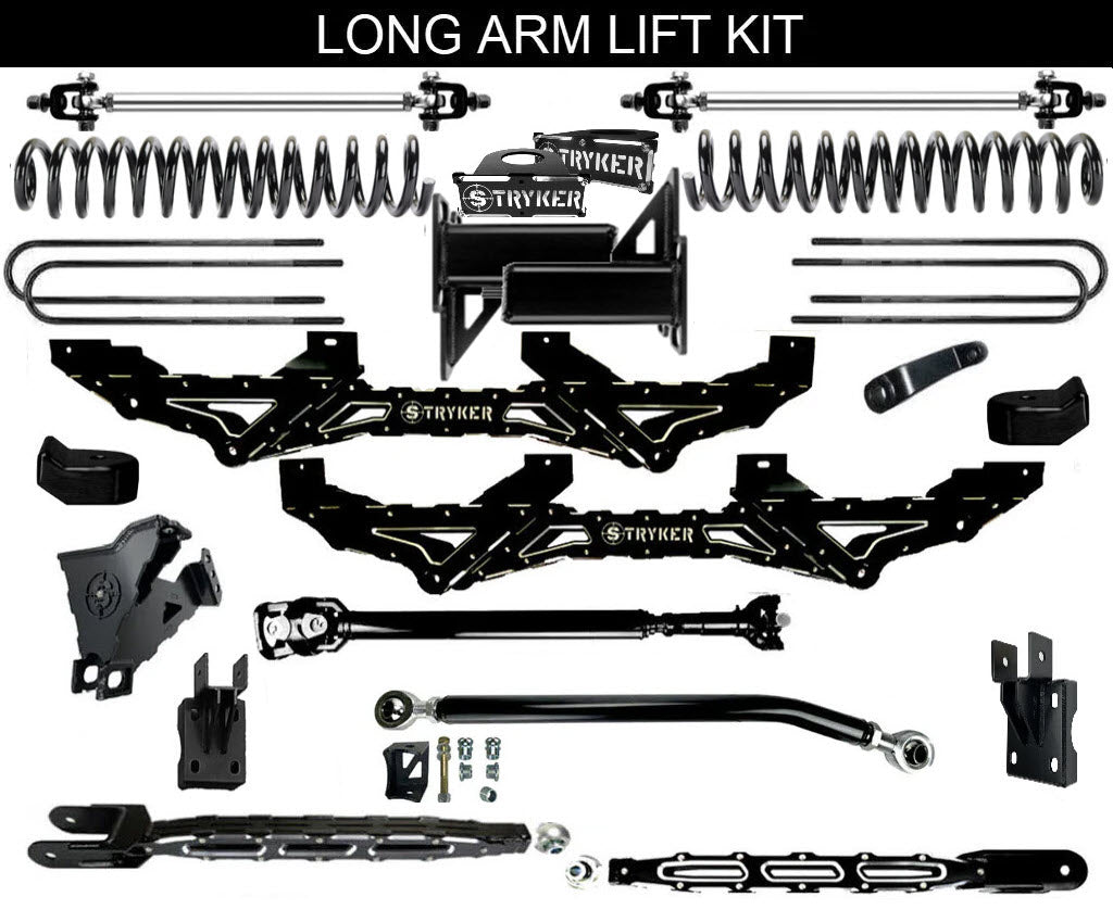 LONG ARM 10" F250 F350 4-LINK "NEW CRADLE" LIFT KIT 2023 to 2024 SUPER DUTY