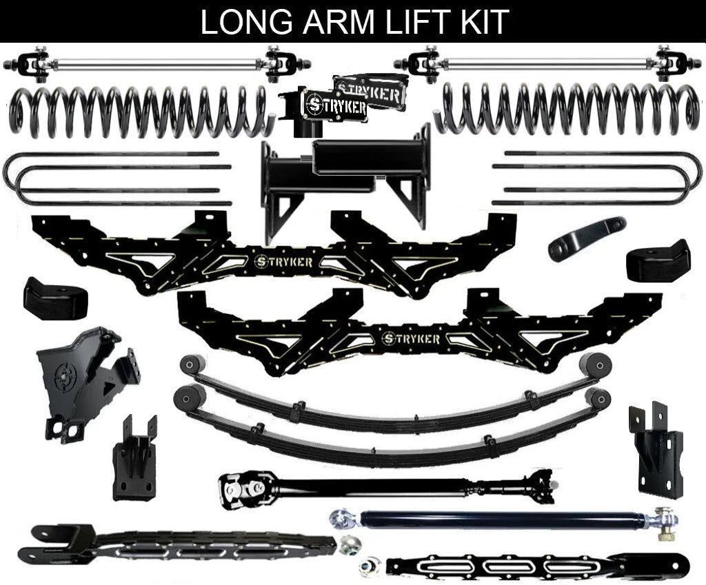 LONG ARM 12" F250 F350 4-LINK "NEW CRADLE" LIFT KIT 2023 to 2024 SUPER DUTY