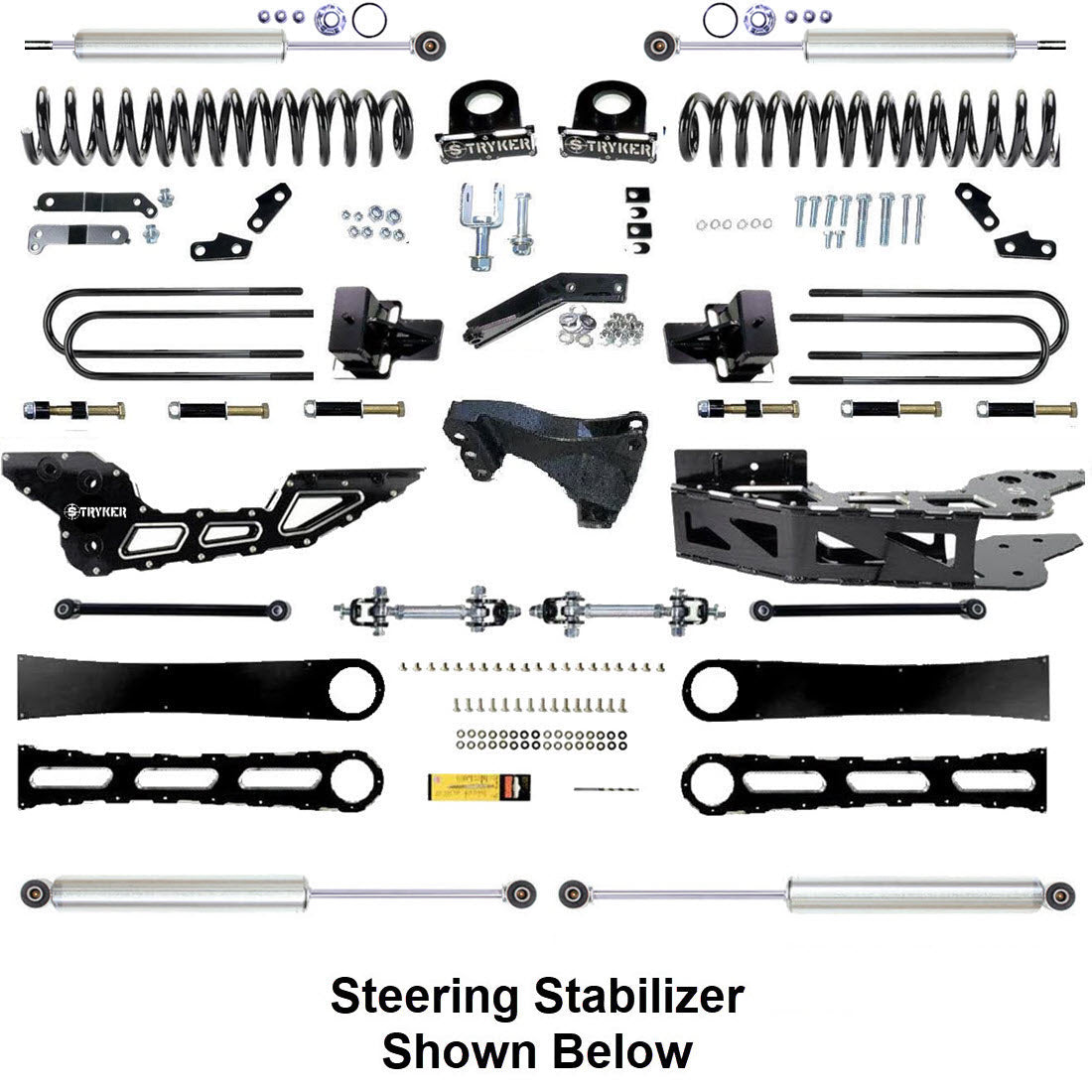 4.5" F450 F550 RADIUS ARM Badged DROP LIFT KIT 2023 to 2024 SUPER DUTY