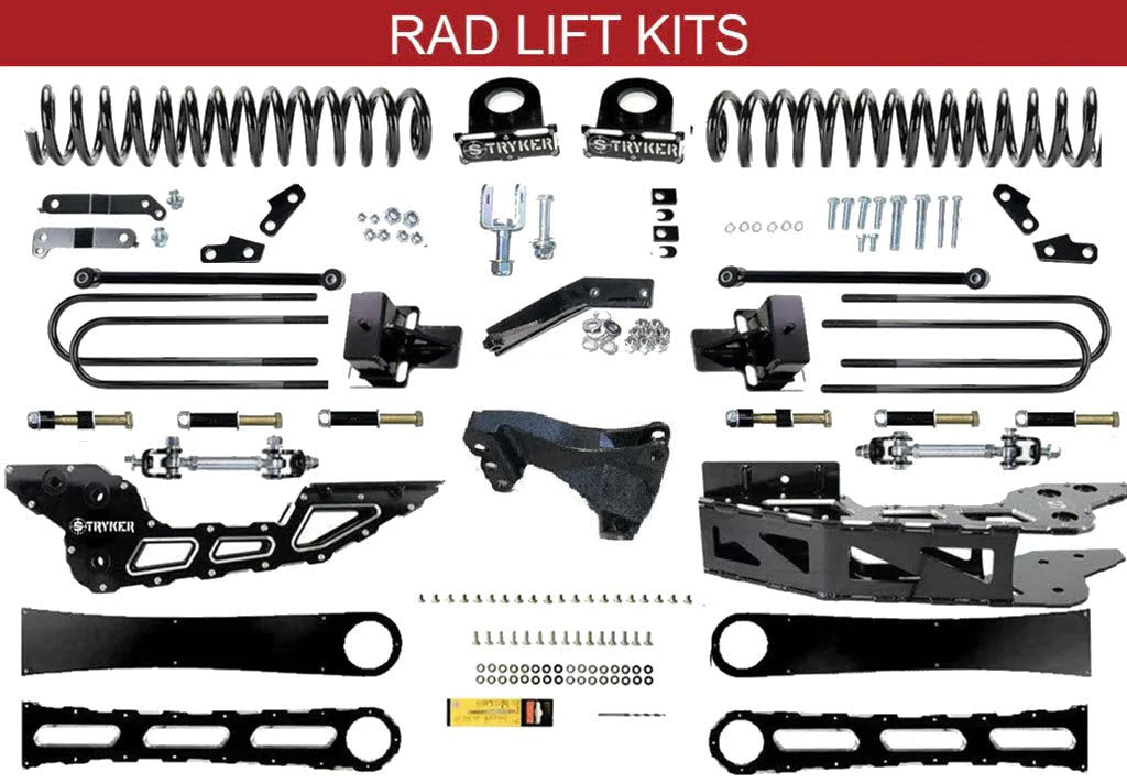 4.5" F450 F550 RADIUS ARM Badged DROP LIFT KIT 2017 TO 2022 SUPER DUTY