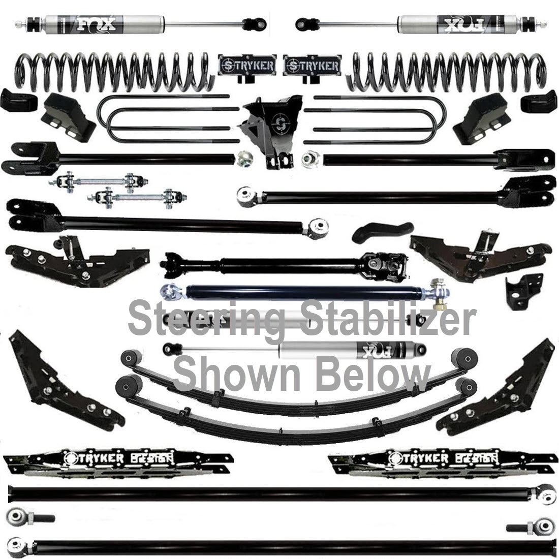 TUBE LONG ARM 12" F250 F350 4-LINK LIFT KIT 2017-2022 SUPER DUTY 4WD