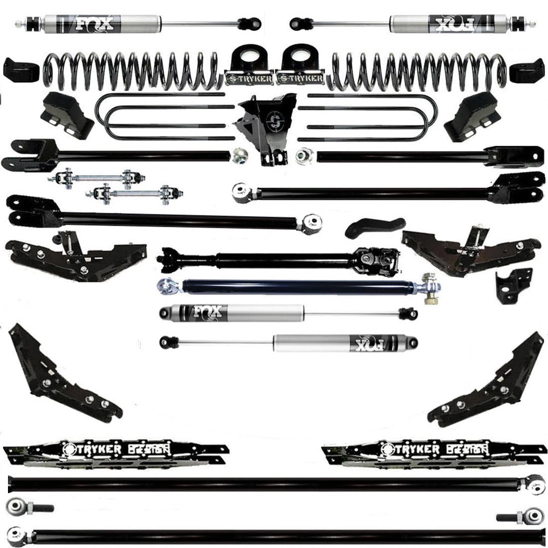 TUBE LONG ARM 10" F250 F350 4-LINK LIFT KIT 2011-2016 SUPER DUTY