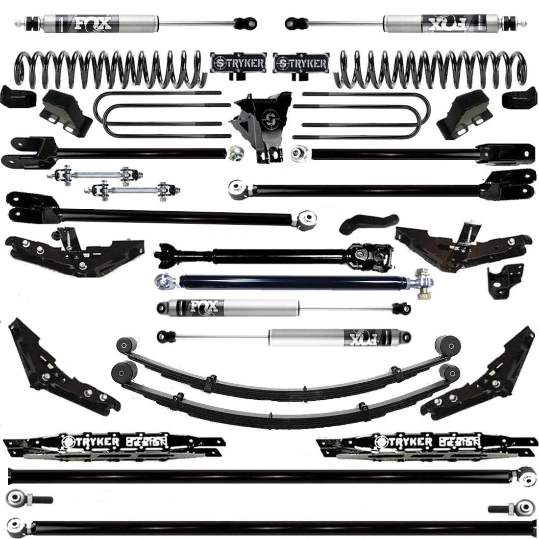 TUBE LONG ARM 12" F250 F350 4-LINK LIFT KIT 2017-2022 SUPER DUTY 4WD