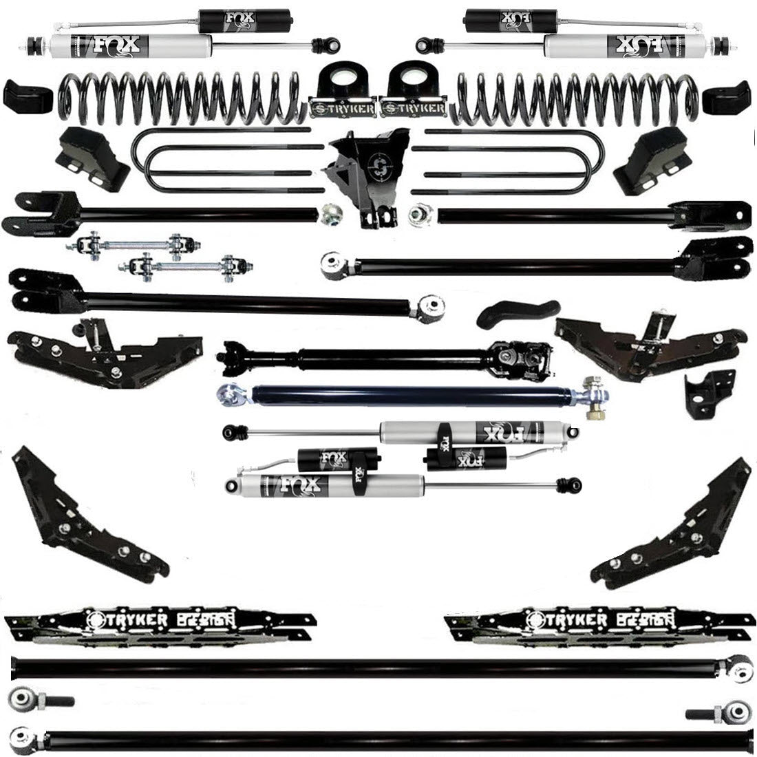 TUBE LONG ARM 10" F250 F350 4-LINK LIFT KIT 2017-2022 SUPER DUTY