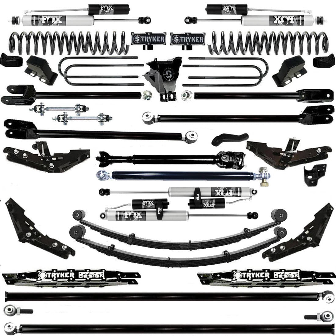 TUBE LONG ARM 12" F250 F350 4-LINK LIFT KIT 2017-2022 SUPER DUTY 4WD