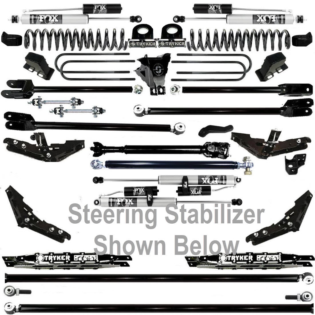 TUBE LONG ARM 10" F250 F350 4-LINK LIFT KIT 2017-2022 SUPER DUTY