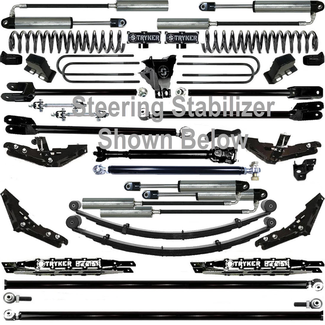 TUBE LONG ARM 12" F250 F350 4-LINK LIFT KIT 2017-2022 SUPER DUTY 4WD