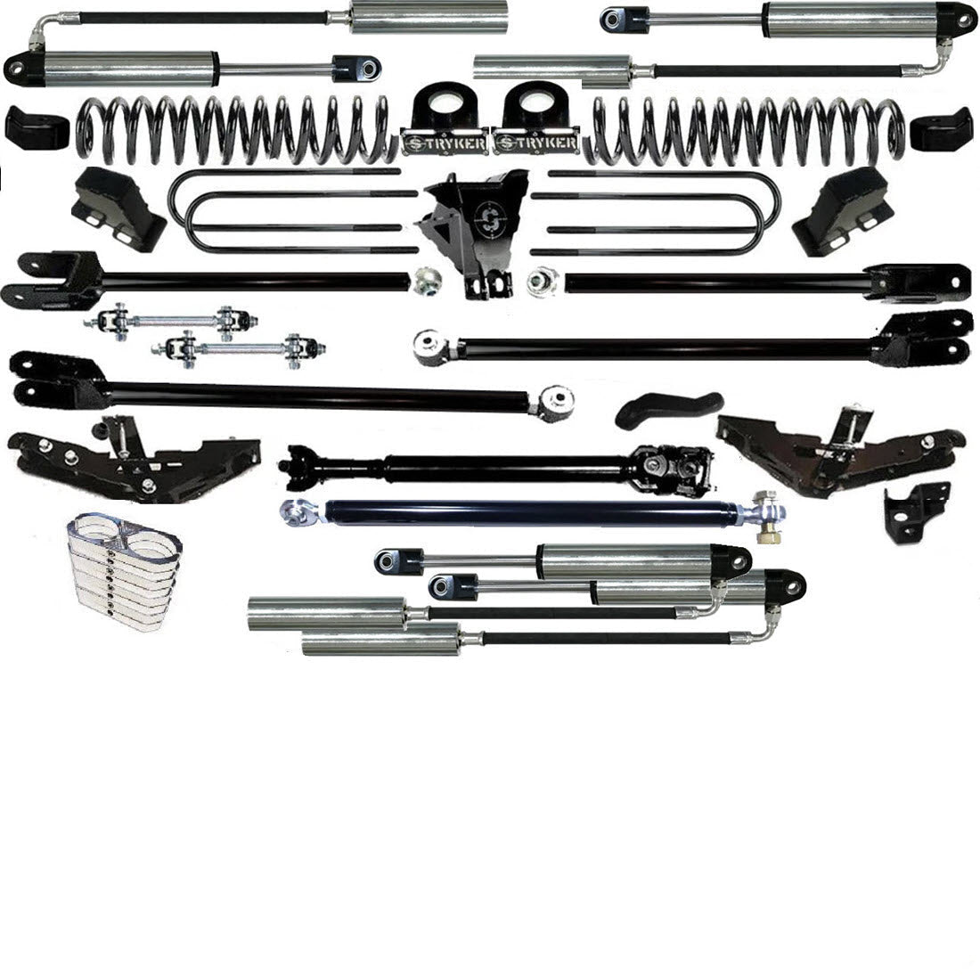 TUBE LONG ARM 10" F250 F350 4-LINK LIFT KIT 2011-2016 SUPER DUTY