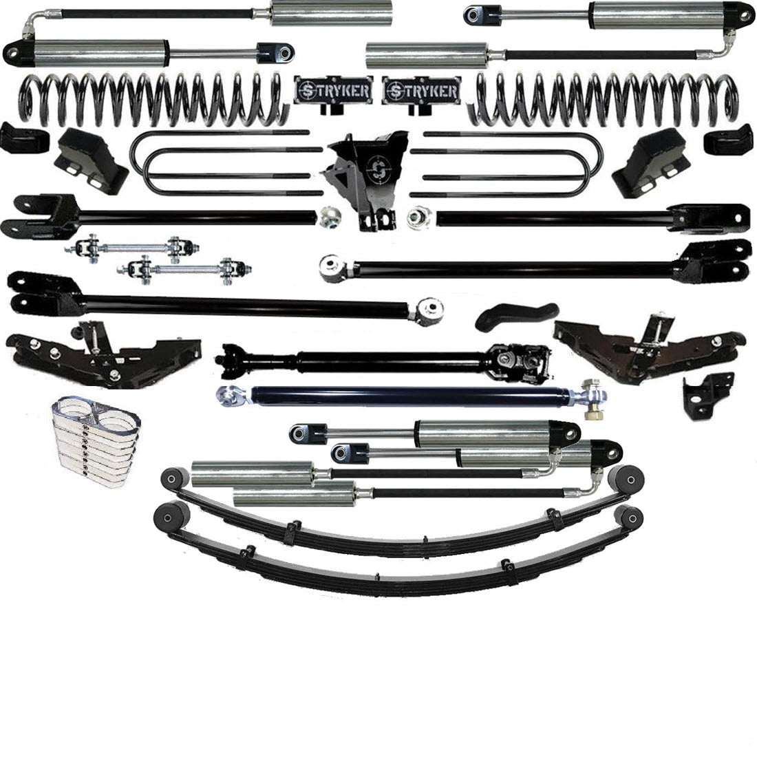 TUBE LONG ARM 12" F250 F350 4-LINK LIFT KIT 2017-2022 SUPER DUTY 4WD