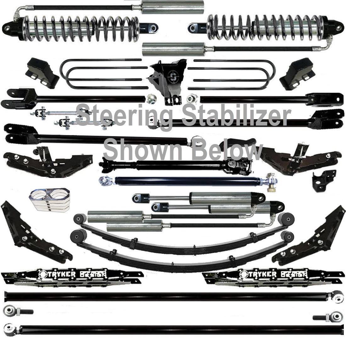 TUBE LONG ARM 12" F250 F350 4-LINK LIFT KIT 2017-2022 SUPER DUTY 4WD