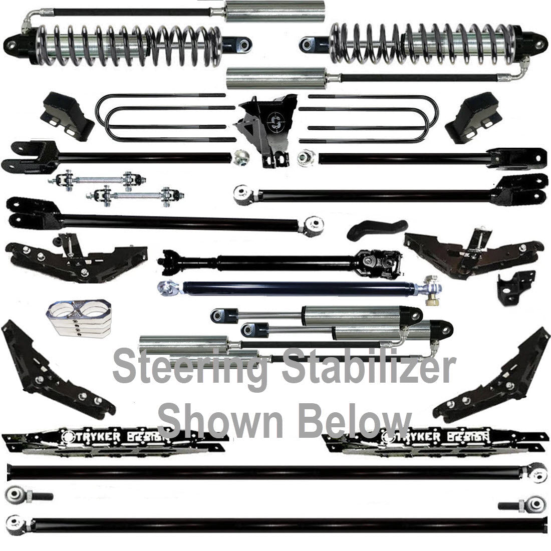 TUBE LONG ARM 10" F250 F350 4-LINK LIFT KIT 2011-2016 SUPER DUTY