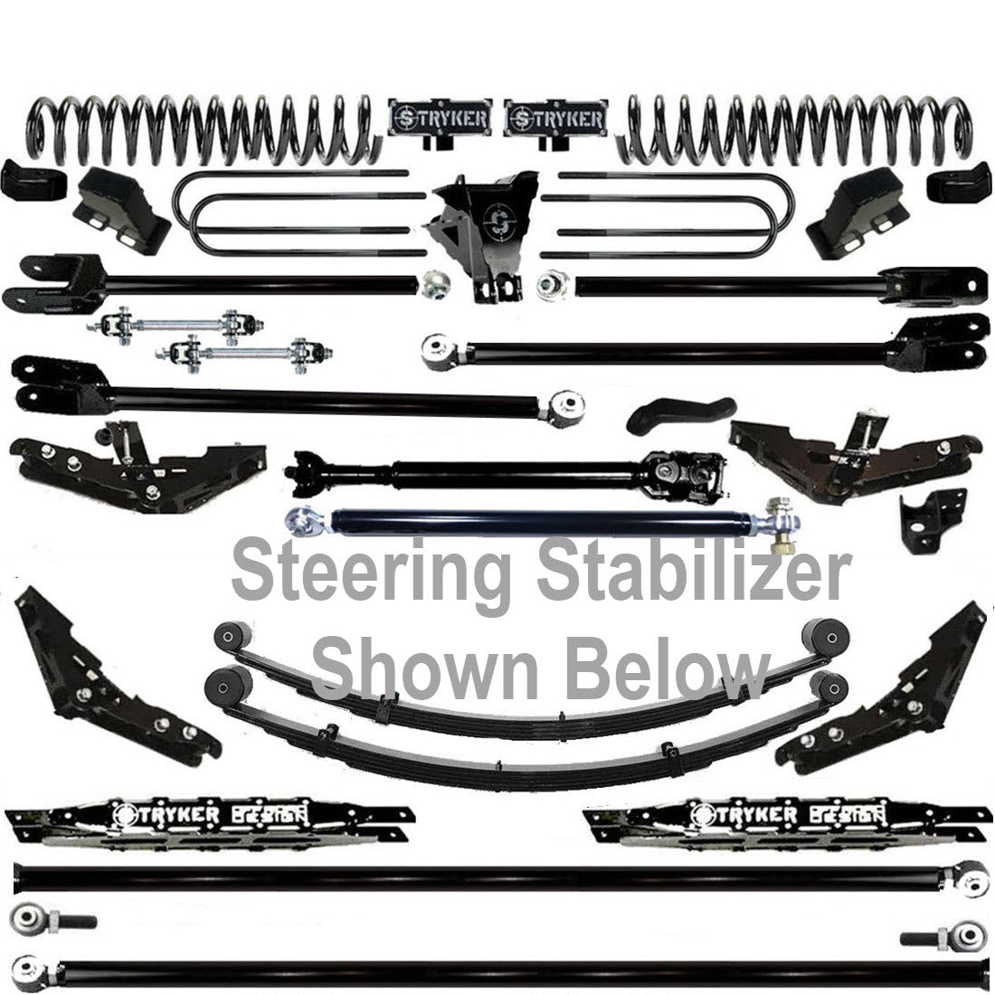 TUBE LONG ARM 12" F250 F350 4-LINK LIFT KIT 2017-2022 SUPER DUTY 4WD