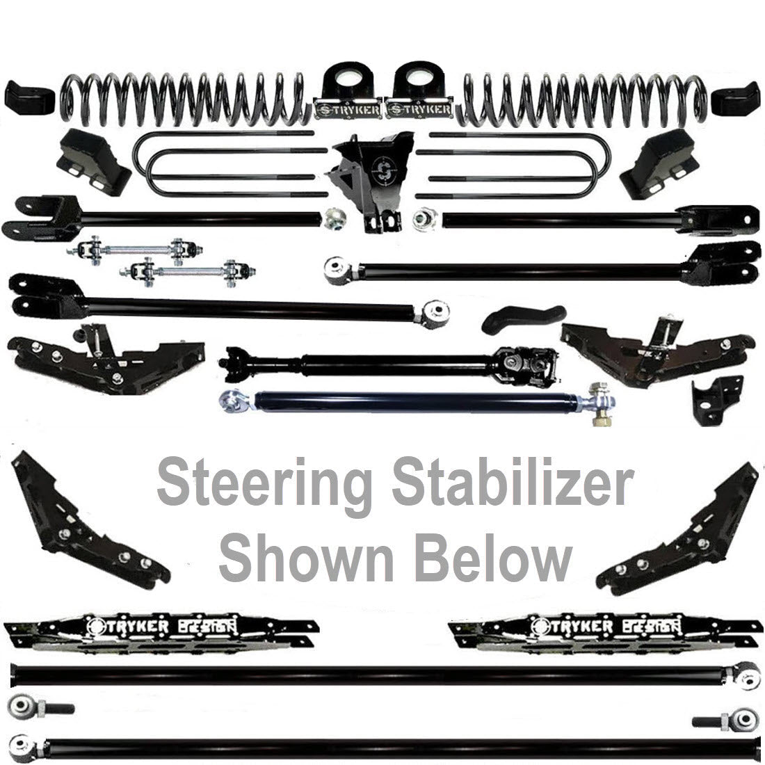 TUBE LONG ARM 10" F250 F350 4-LINK LIFT KIT 2011-2016 SUPER DUTY