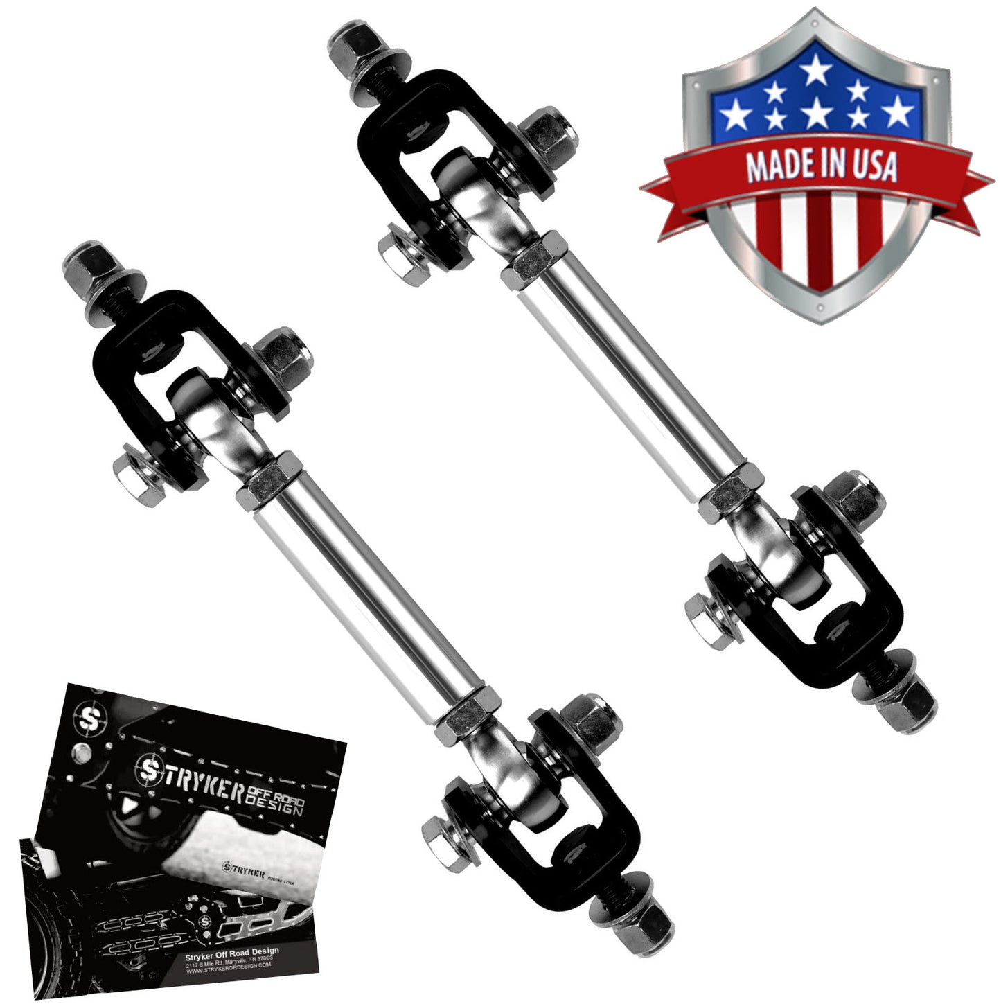 Billet Aluminum Extreme Articulation Sway Bar End Link Kit (Pair) for 2011-2024 Ford Super Duty